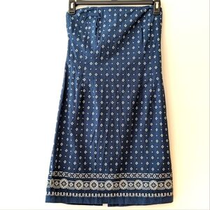 Blue Printed Midi Dress - Classic Navy Pattern
